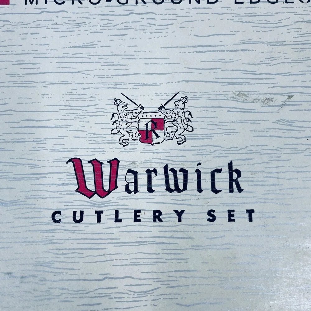 Vintage Warwick Regent‎ Sheffield Cutlery Set Stainless England Marbled 3 Piece